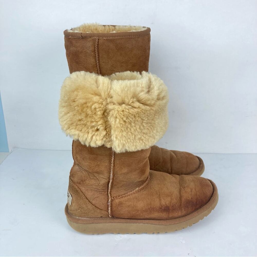 UGG Classic Chestnut Brown Boots Size 5 Genuine Leather/Sheepskin - Picture 8 of 14